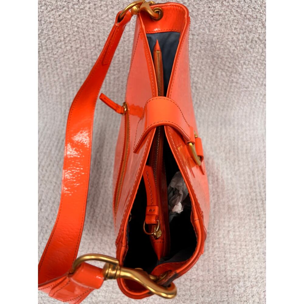 Dooney & Bourke Melon Orange Patent Leather Tote AS IS #79777 - Picture 7 of 14